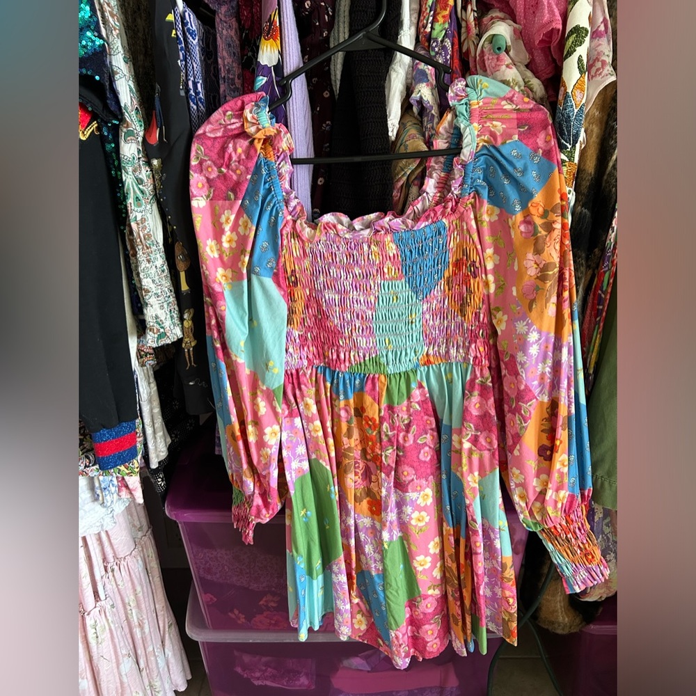 Trade/sell Spell Freda shirred mini dress XS 🌺💖🌈 - Picture 6 of 6